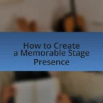 How to Create a Memorable Stage Presence