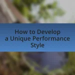 How to Develop a Unique Performance Style