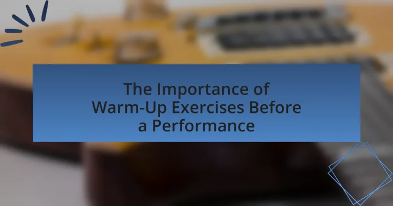 The Importance of Warm-Up Exercises Before a Performance