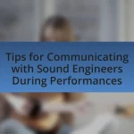 Tips for Communicating with Sound Engineers During Performances
