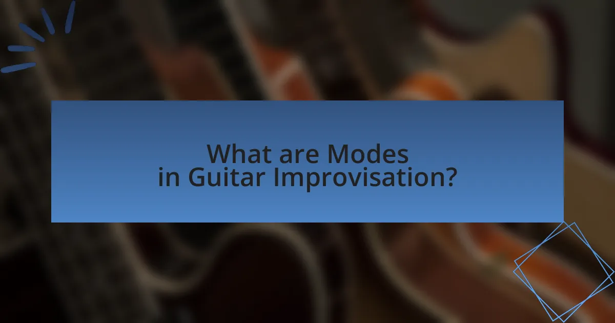 What are Modes in Guitar Improvisation?