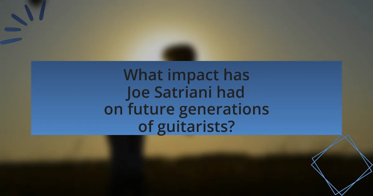 What impact has Joe Satriani had on future generations of guitarists?